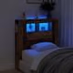 vidaXL Tête de lit à LED vieux bois 100x185x1035cm bois dingénierie tête de lit tête de lit avec étagères tête de lit 857682
