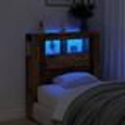 vidaXL Tête de lit à LED vieux bois 100x185x1035cm bois dingénierie tête de lit tête de lit avec étagères tête de lit 857682