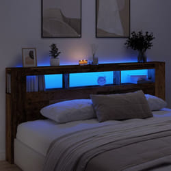 Vidaxl - Tête de lit à led vieux bois 220x18,5x103,5cm bois d'ingénierie