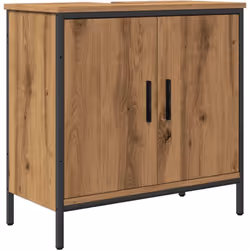Cette armoire d'évier, avec un espace de rangement spacieux, est un excellent supplément à votre salle de bain, ce qui lui do ...