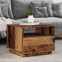 Table basse avec lumières led vieux bois 50x49x40 cm Vidaxl