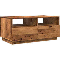 Vidaxl - Table basse avec lumières led vieux bois 90x49x40 cm