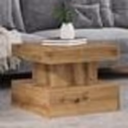 vidaXL Table basse avec lumières LED chêne artisanal 50x50x40 cm table dappoint table de salon table latérale bout de 857713