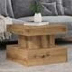 vidaXL Table basse avec lumières LED chêne artisanal 50x50x40 cm table dappoint table de salon table latérale bout de 857713