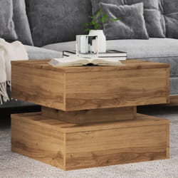 Vidaxl - Table basse avec lumières led chêne artisanal 50x50x40 cm