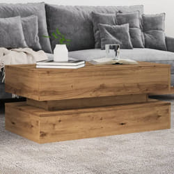 Vidaxl - Table basse avec lumières led chêne artisanal 90x50x40 cm
