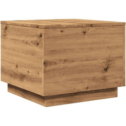 Table basse avec lumières led chêne artisanal 50x50x40 cm Vidaxl