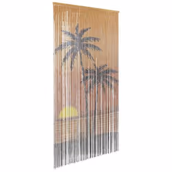VidaXL Rideau anti-insectes imprimé palmier 100x220 cm bambou rideau anti-mouches moustiquaire de porte rideau 4017446