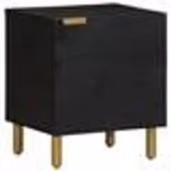 vidaXL Table de chevet noir 40x33x46 cm bois de manguier solide
