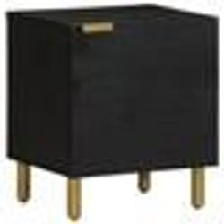 vidaXL Table de chevet noir 40x33x46 cm bois de manguier solide