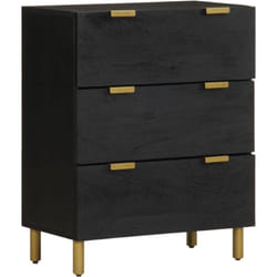 Buffet noir 60x33x75 cm bois d'ingénierie Vidaxl