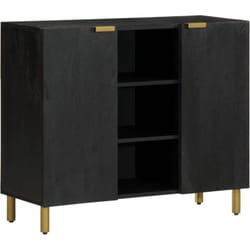 Vidaxl - Buffet noir 90x33x75 cm bois d'ingénierie