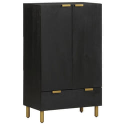 vidaXL Buffet noir 60x33x100 cm bois dingénierie armoire latérale armoire de rangement haute vitrine haute armoire 4017678