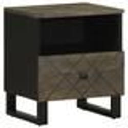 vidaXL Table de chevet noir 40x33x46 cm bois de manguier solide