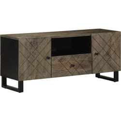 Vidaxl - Meuble Tv Noir 105x33x46 Cm Bois Massif De Manguier