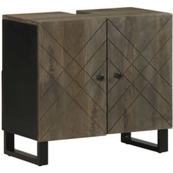 Armoire de lavabo noir 62x33x58 cm bois massif de manguier Vidaxl