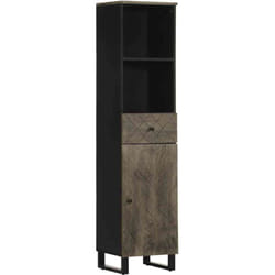 Vidaxl - Armoire De Salle De Bain Noir 38x33x160 Cm Bois Massif Manguier