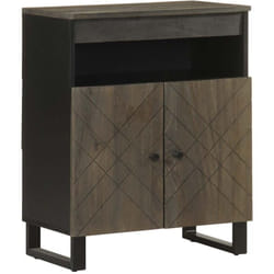 Vidaxl - Buffet noir 60x33x75 cm bois massif de manguier
