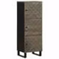 vidaXL Buffet noir 40x33x110 cm bois de manguier massif armoire latérale armoire de rangement haute vitrine haute 4017713
