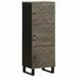 vidaXL Buffet noir 40x33x110 cm bois de manguier massif armoire latérale armoire de rangement haute vitrine haute 4017713