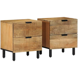 Vidaxl - Tables de chevet 2 pcs 40x33x46 cm bois de manguier solide