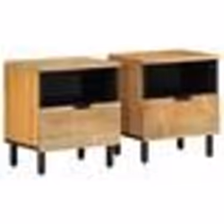 vidaXL Tables de chevet 2 pcs 40x33x46 cm bois de manguier solide
