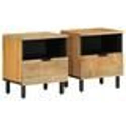 vidaXL Tables de chevet 2 pcs 40x33x46 cm bois de manguier solide