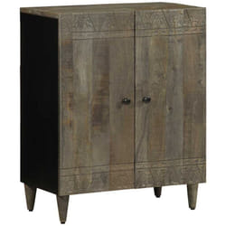 Buffet gris clair 60x33,5x75 cm bois de manguier massif - Vidaxl