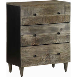 Buffet Gris Clair 60x33,5x75 Cm Bois De Manguier Massif Vidaxl
