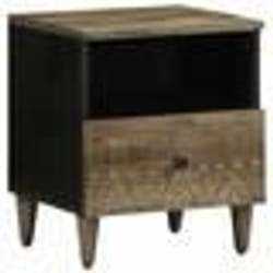vidaXL Table de chevet gris clair 40x33x46 cm bois de manguier solide