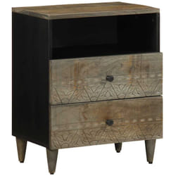 Vidaxl - Table de chevet gris clair 50x33x60 cm bois de manguier massif