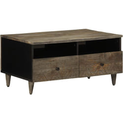 Table basse gris clair 80x54x40 cm bois massif de manguier Vidaxl