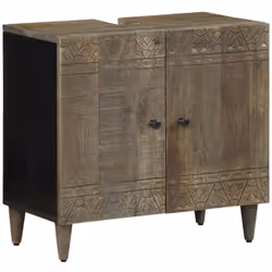 Ce meuble lavabo de salle de bain en bois est un excellent supplément à votre salle de bain, ce qui lui donne une apparence o ...