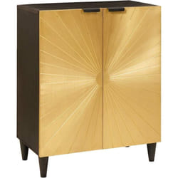 Buffet Noir et or 60 x 33 x 75 cm bois de manguier massif vidaXL