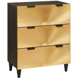 Buffet Noir et or 60 x 33 x 75 cm bois de manguier massif vidaXL