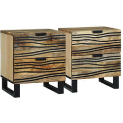 Cabinet de chevet avec tiroir 2 pcs Marron 40 x 33 x 46 cm Vidaxl