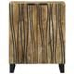 Armoire de rangement - vidaXL - Bois de manguier - 60x335x75 cm - Finition naturelle - Accents noirs
