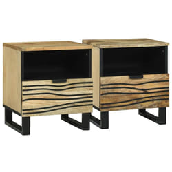 Cabinet De Chevet Avec Tiroir 2 Pcs Marron 40 X 33 X 46 Cm Vidaxl