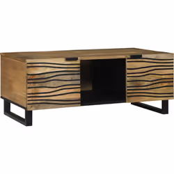 Cette table basse apporte une touche moderne tout en étant vraiment pratique pour votre salon. La surface naturelle en bois d ...