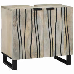 vidaXL Armoire d'évier avec étagère Marron et Noir 62 x 33 x 58 cm