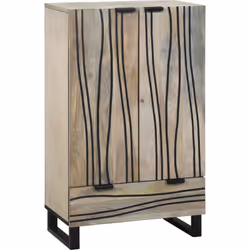 Ce buffet rectangulaire allie style et pratique pour ta maison. Fait en bois de manguier massif et en bois d'ingénierie, il e ...