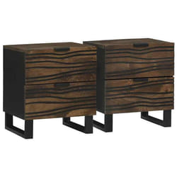 Cabinet De Chevet Avec Tiroir 2 Pcs Noyer 40 X 33 X 46 Cm Vidaxl