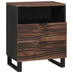 Cabinet De Chevet Noyer 50 X 33 X 60 Cm Bois De Manguier Massif Vidaxl