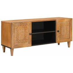 Meuble TV Marron clair 105 x 33 x 46 cm bois de manguier massif vidaXL