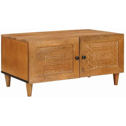 Table Basse Avec Stockage Marron Clair 80 X 50 X 40 Cm Vidaxl