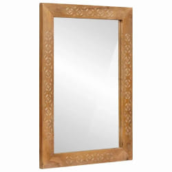 vidaXL Miroir Marron clair 57 x 70 x 3 cm bois de manguier massif