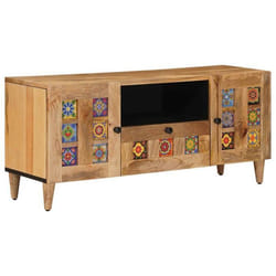 Petit meuble de rangement Vidaxl Meuble TV Naturel 105 x 335 x 46 cm Bois de mangue massif
