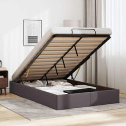 Cadre de lit ottoman sans matelas gris 120x200 cm similicuir Vidaxl