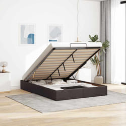 Cadre de lit ottoman sans matelas marron foncé 140x190 cm tissu Vidaxl