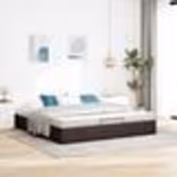 VidaXL Cadre de lit ottoman sans matelas marron foncé 160x200 cm tissu cadre de lit cadre de lit rembourré cadre de lit 33108 ...